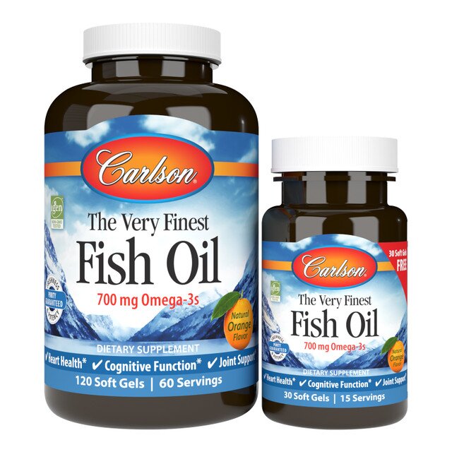 Жирні кислоти Carlson Labs The Very Finest Fish Oil 700 mg, 120+30 капсул