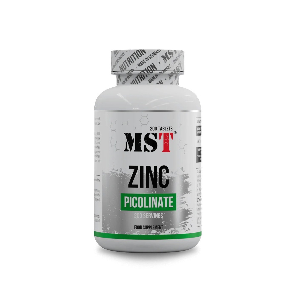 Витамины и минералы MST Nutrition Zinc Picolinate, 200 таблеток