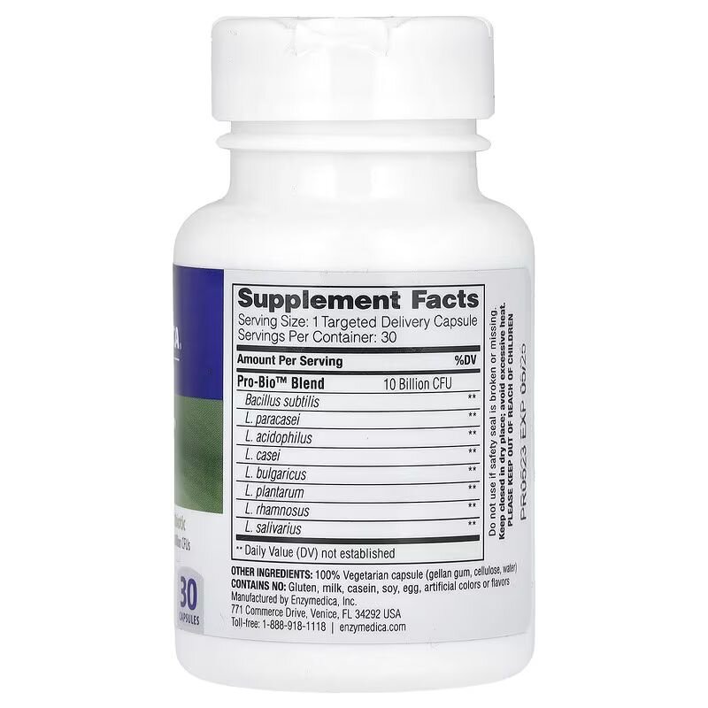 Пробіотики і пребіотики Enzymedica Pro Bio, 30 капсул. Фото 2